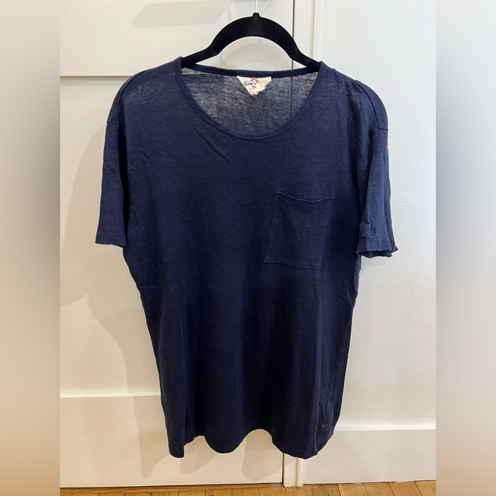 MC2 Saint Barth Navy 100% Linen T-shirt